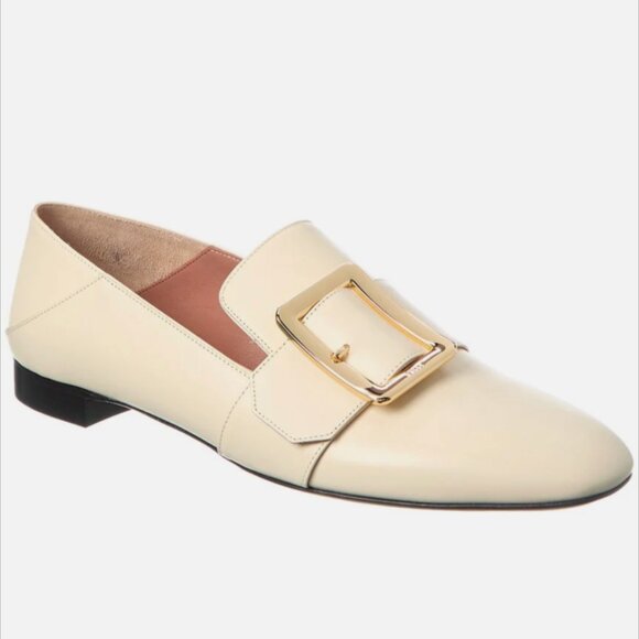Bally Janelle Buckled Leather Convertible Babouche Slipper Loafers in Bone - Picture 2 of 11